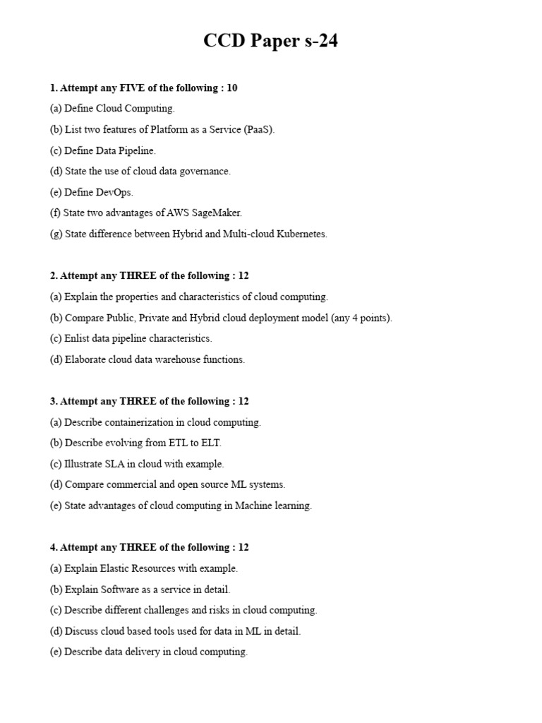 CCD Model Answer Paper Overview | PDF