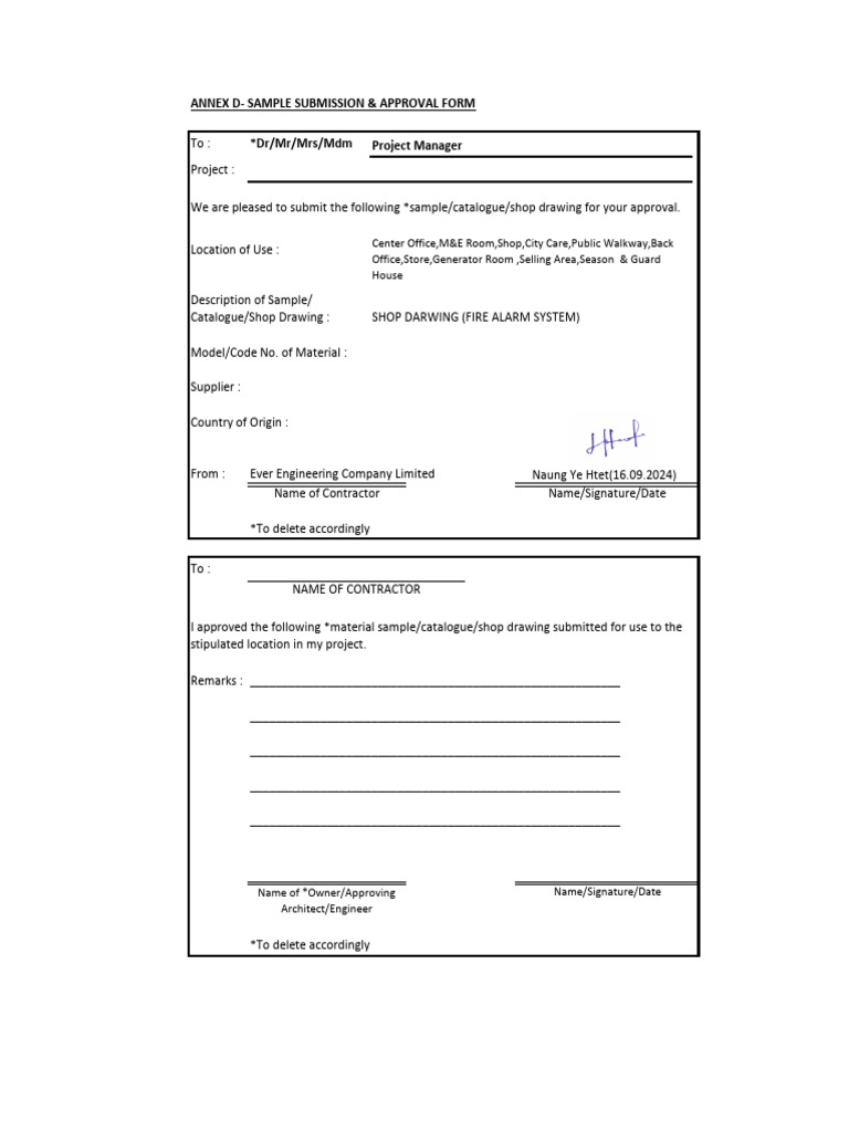 Fire Alarm System Approval Form Pdf Building Automation Safety