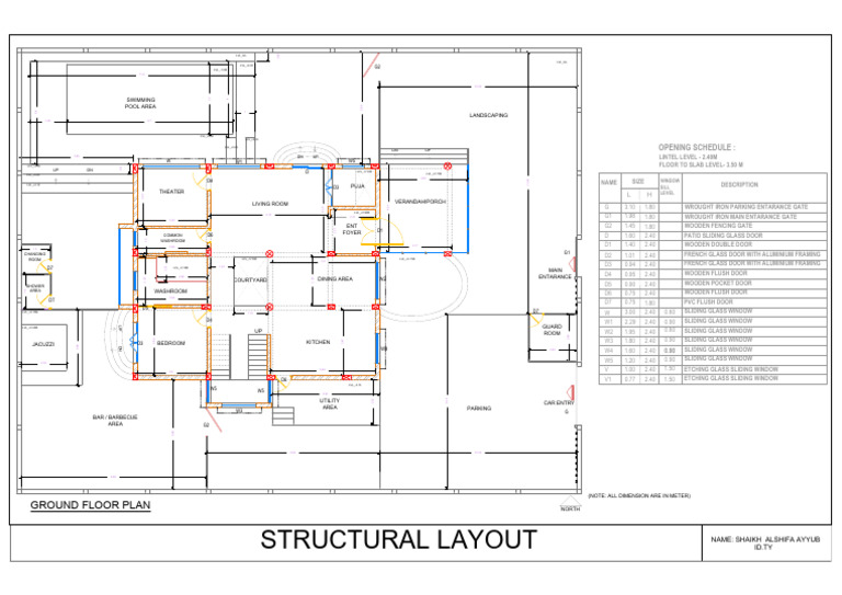 Ground Floor Plan Layout Details | PDF | Door | Local Government Areas ...