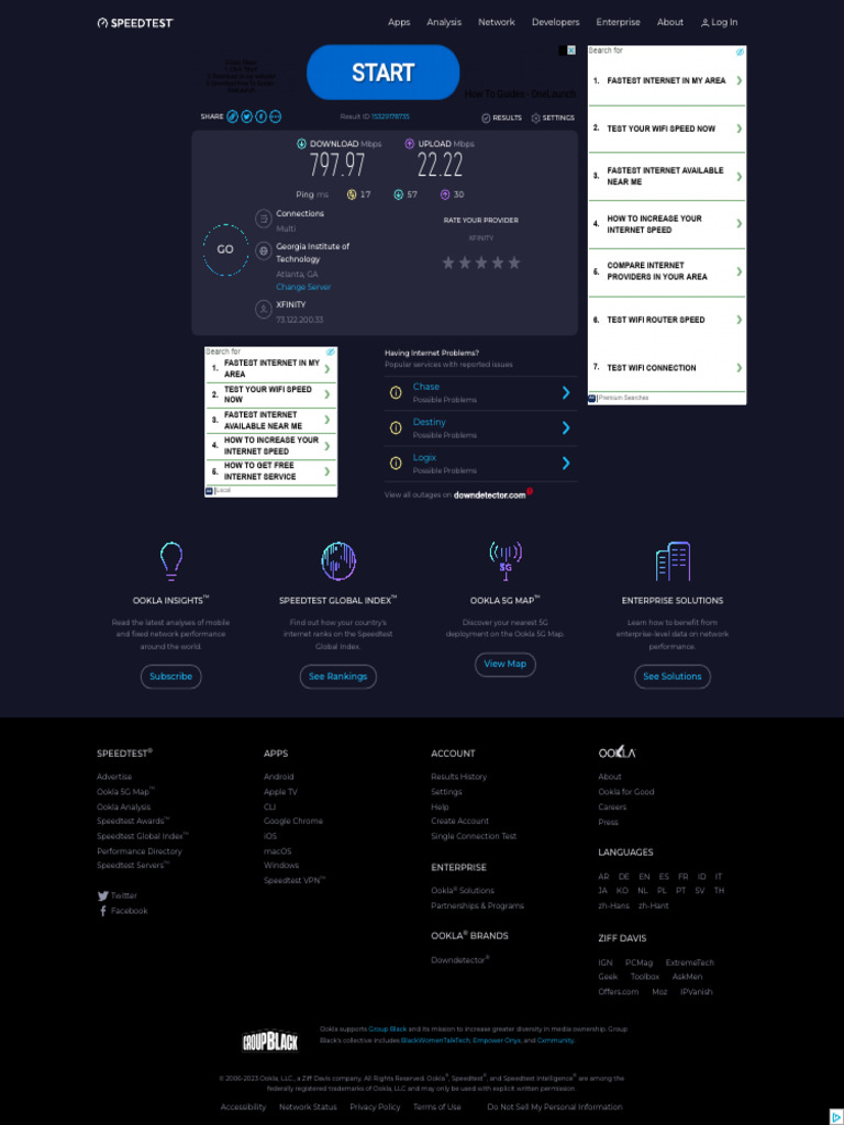 Speedtest by Ookla - The Global Broadband Speed Test | PDF | Internet ...