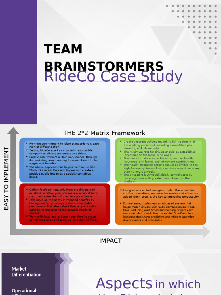 RideCo Employee Model Case Study | PDF | Employment | Labour Economics