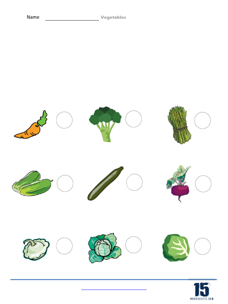 Vegetable Matching Worksheet | PDF