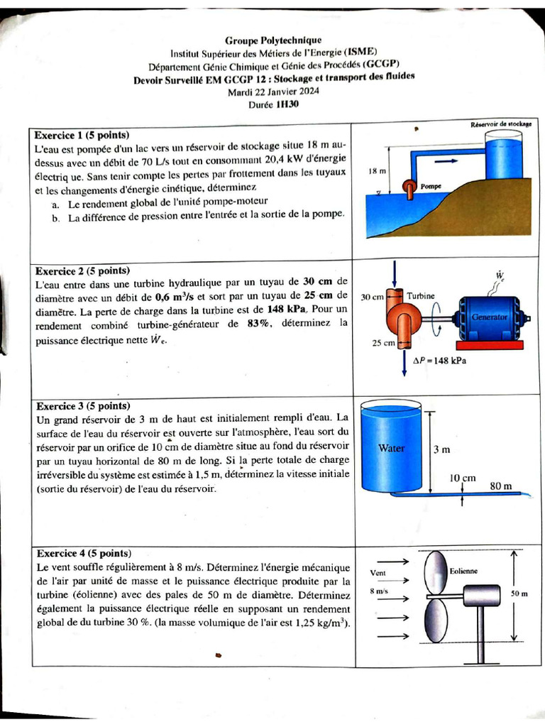 Examen Mécanique Des Fluides | PDF