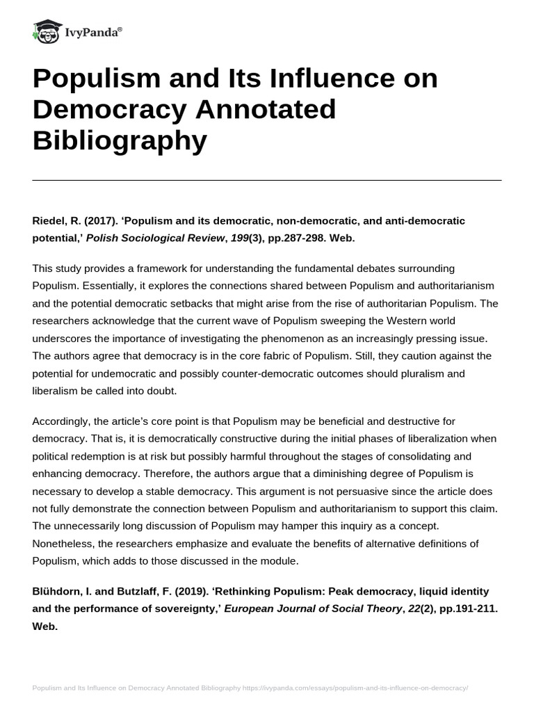 Populism's Impact on Democracy: A Review | PDF | Populism | Democracy