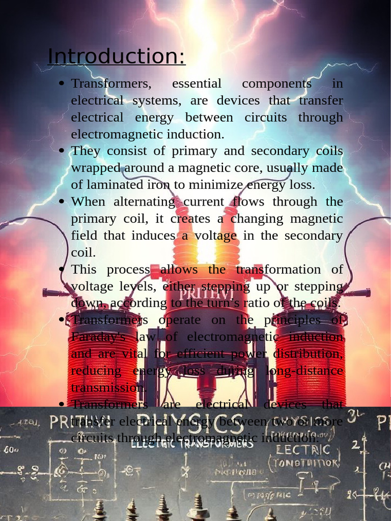 Prithvi Phy 1 | PDF | Transformer | Electromagnetic Induction