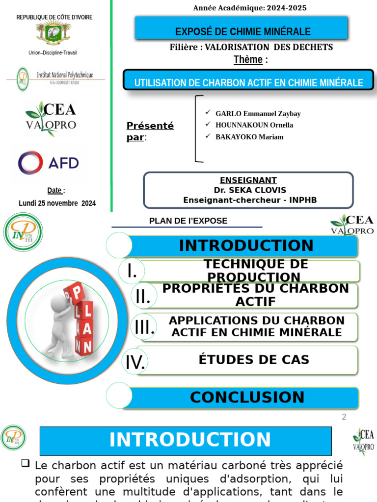 Charbon Actif en Chimie Minérale PDF Adsorption Chimie — free download