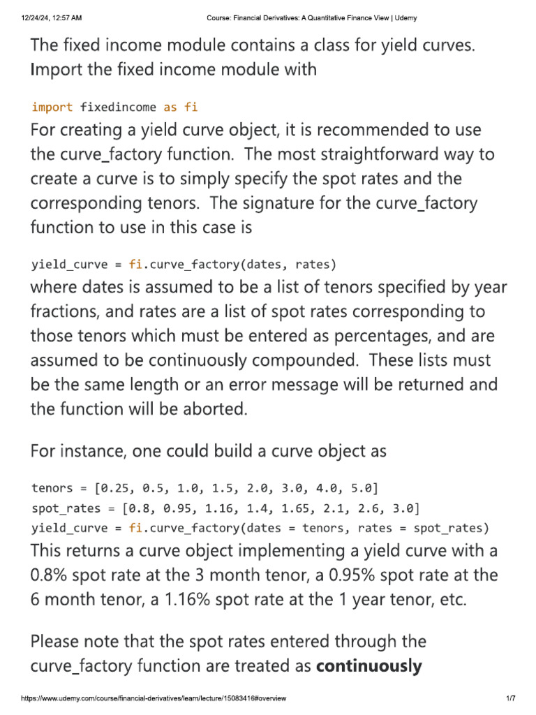 Python Tools-Yield Curves 1 | PDF