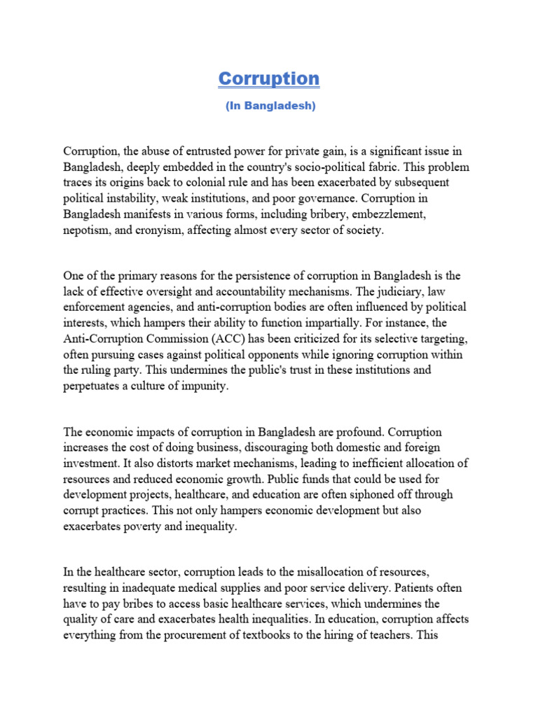 Corruption Submitted by Jasim-115 | PDF | Political Corruption | Corruption