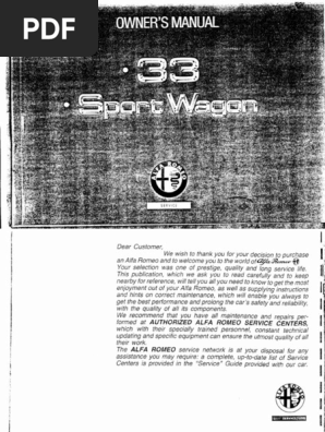 Alfa Romeo 33 ・33Sport Wagon 取扱説明書 ALFA ROMEO GT 1300 & GTA 1300 Workshop Manual