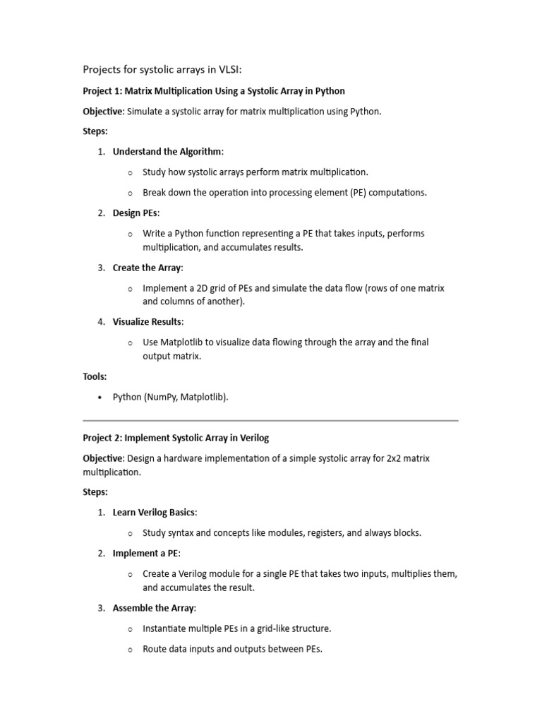 projects for systolic arrays | PDF | Field Programmable Gate Array ...
