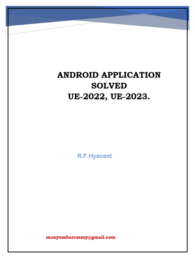 Android Application Solved Ue 22, 23. | PDF | Android (Operating System ...