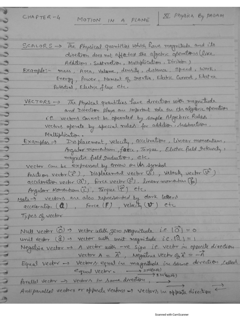 Xi Physics by Padam Chapter 4 | PDF