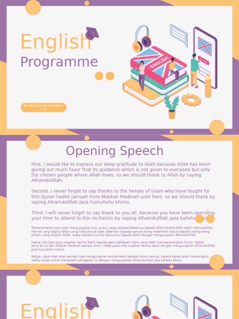 Opening Speech English Programme | PDF
