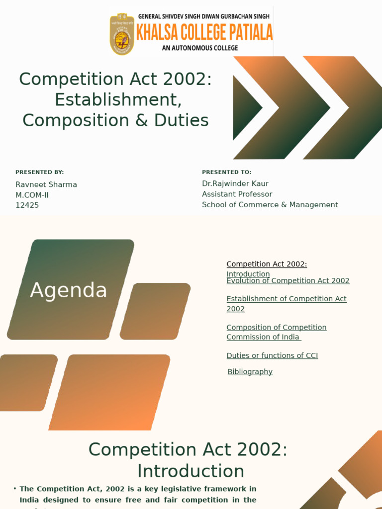 Overview Of India S Competition Act 2002 Pdf Competition Law
