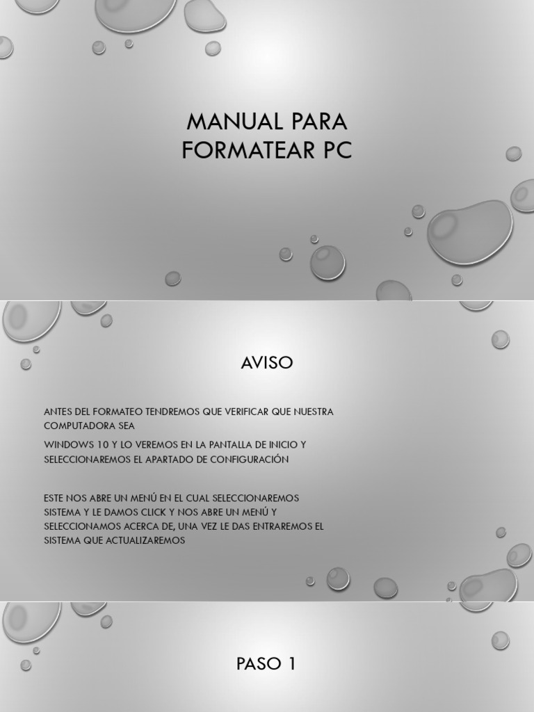 Guía para Formatear PC con Windows 10 | PDF
