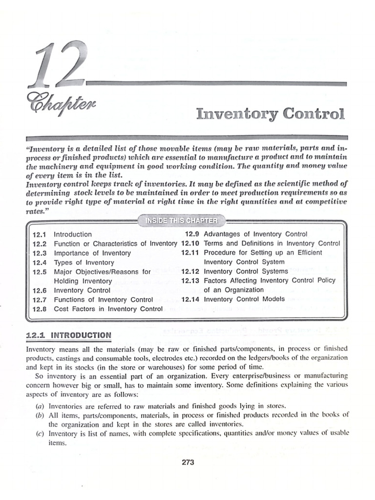 Inventory Control | PDF