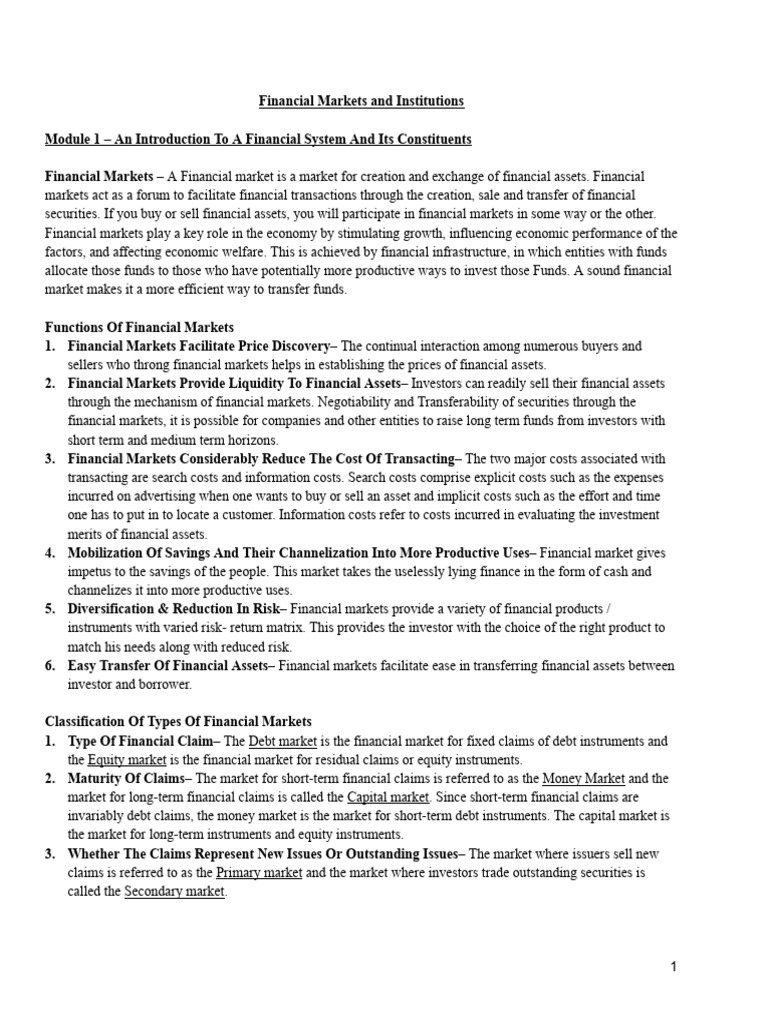 Financial Markets and Institutions | PDF | Lease | United States ...