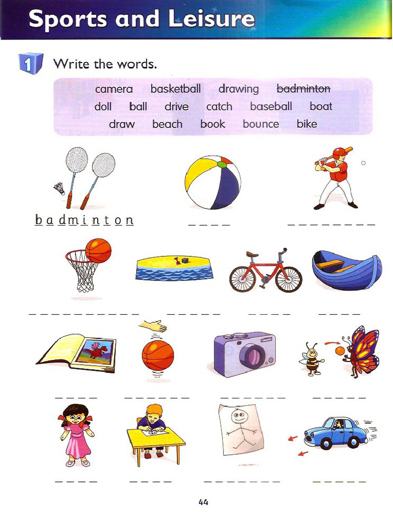 08 - Primary-Dictionary-1-Workbook - Topic Sport | PDF