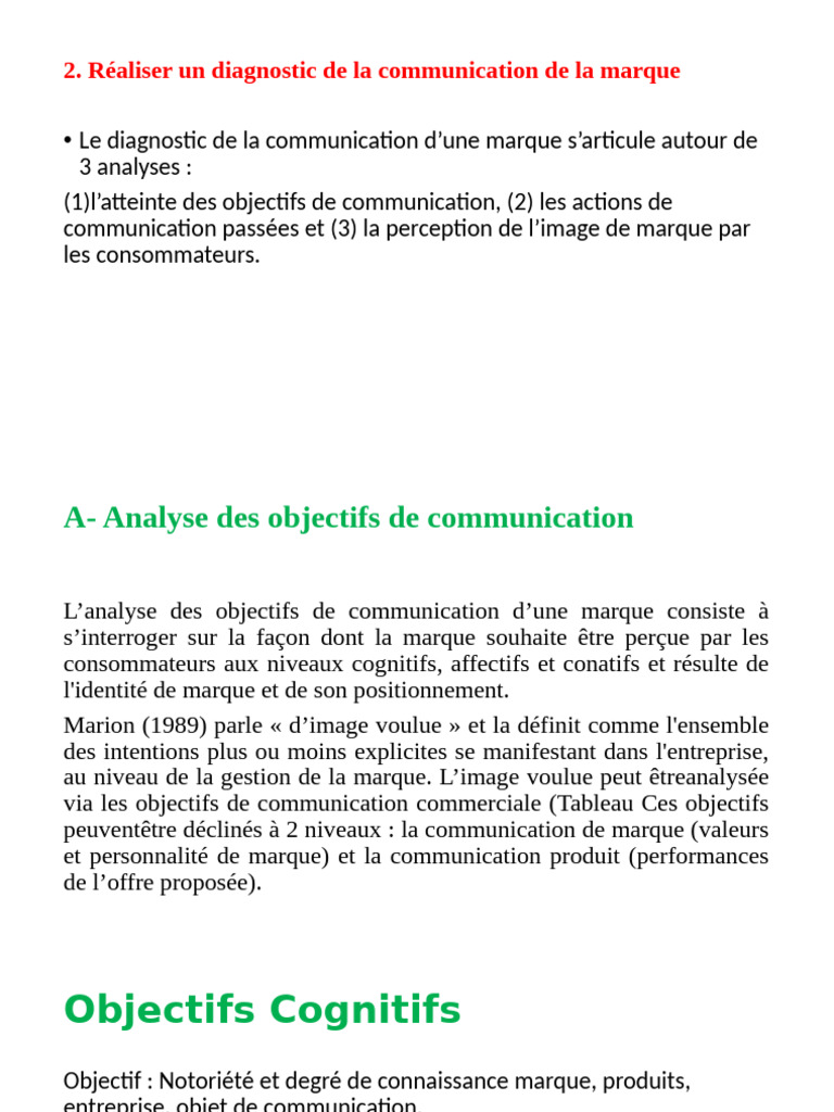 Diagnostic de la communication de marque | PDF | Marque | la communication