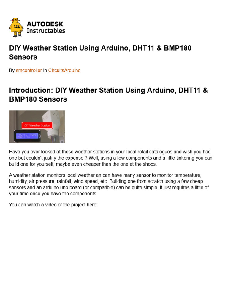 Build Arduino Weather Station Guide | PDF | Arduino | Computer Engineering