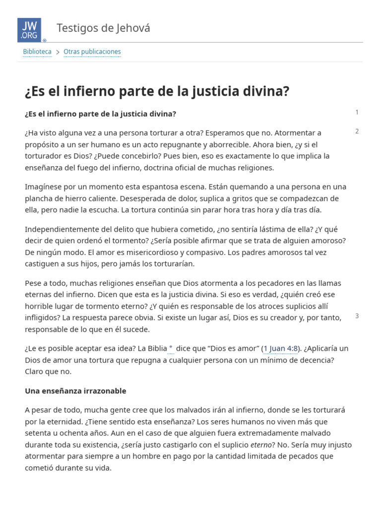 ¿Es El Infierno Parte de La Justicia Divina? | PDF | Infierno | Pecado