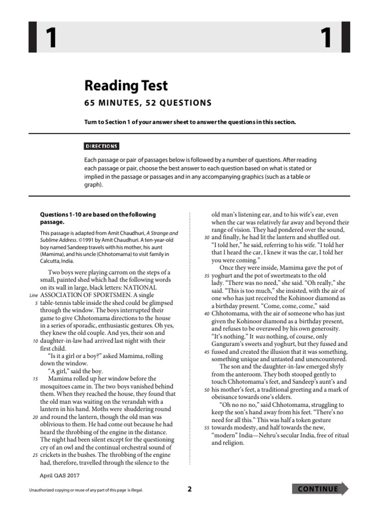 Real SAT 2017 Tests | PDF