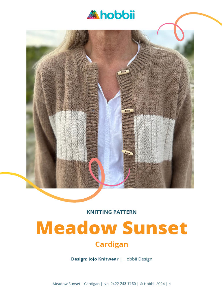 Meadow Sunset Cardigan Pattern | PDF | Knitting | Textile Arts