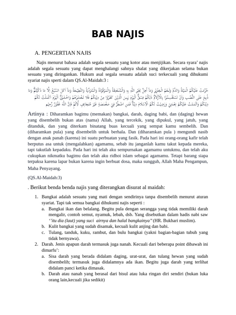 Panduan Najis dalam Islam dan Penyuciannya | PDF