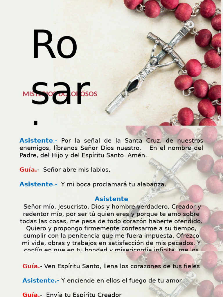 Misterios Dolorosos del Rosario | PDF | María, madre de Jesús | orador ...