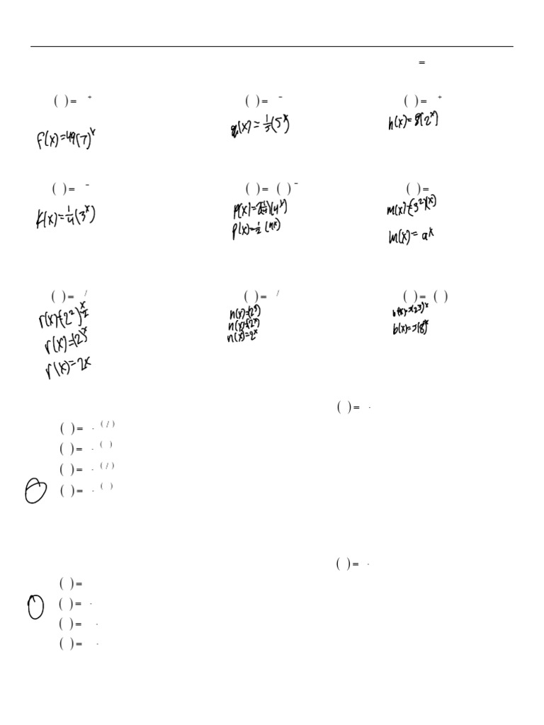 Exponential Function Manipulation Worksheet | PDF | Special Functions ...