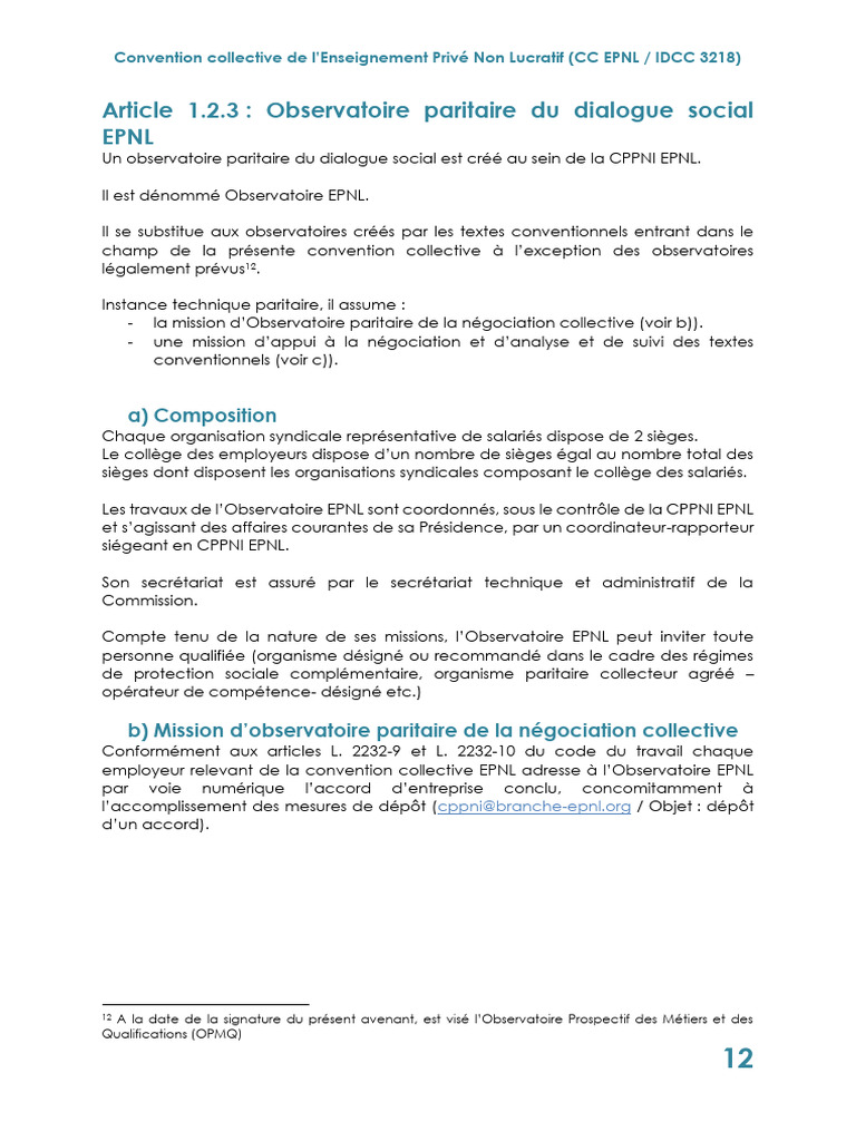 Observatoire EPNL : Dialogue Social et Négociation | PDF | Convention ...