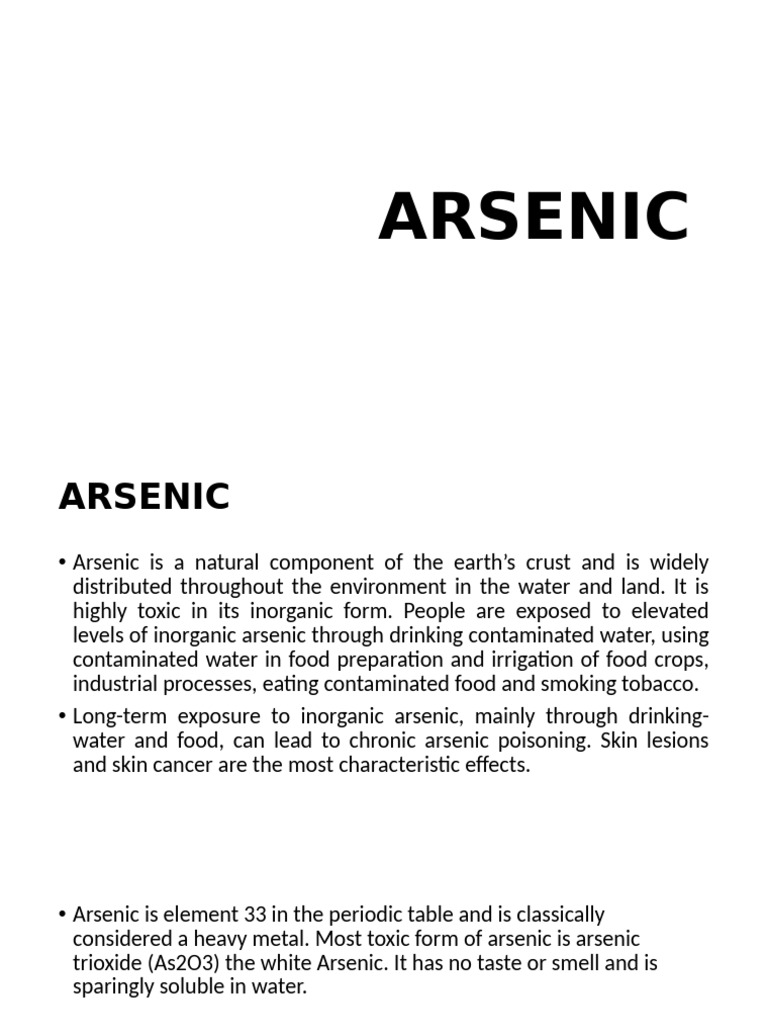 Arsenic Poisoning: Symptoms and Treatment | PDF | Mercury (Element ...