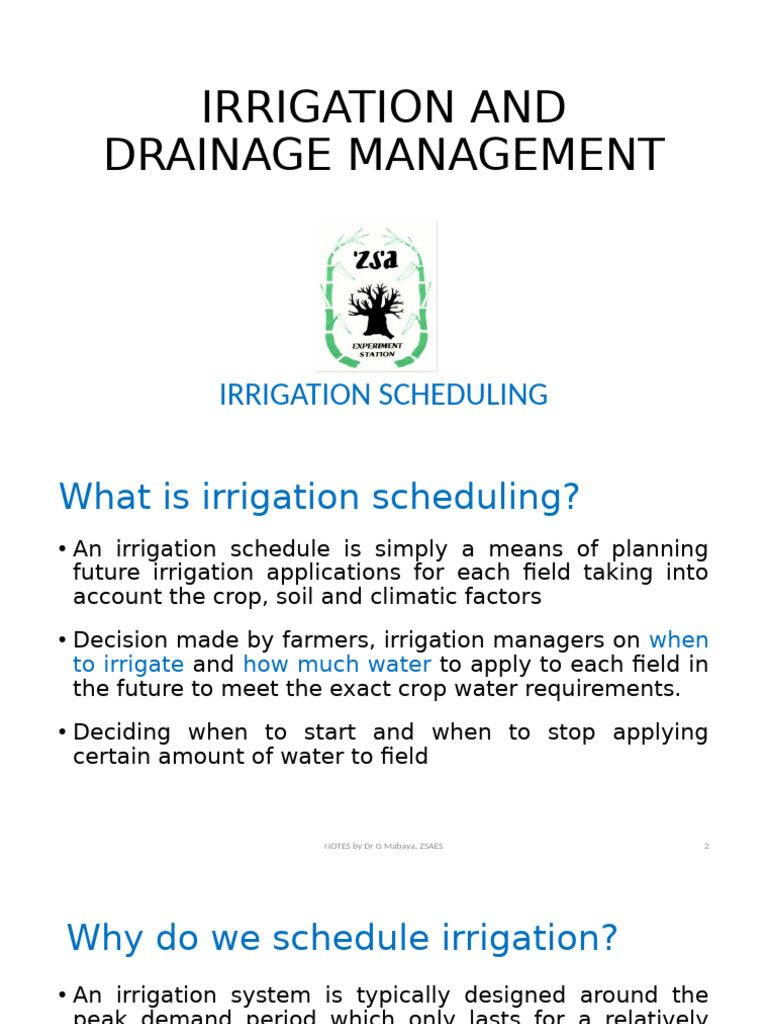Effective Irrigation Scheduling Techniques | PDF | Evapotranspiration ...