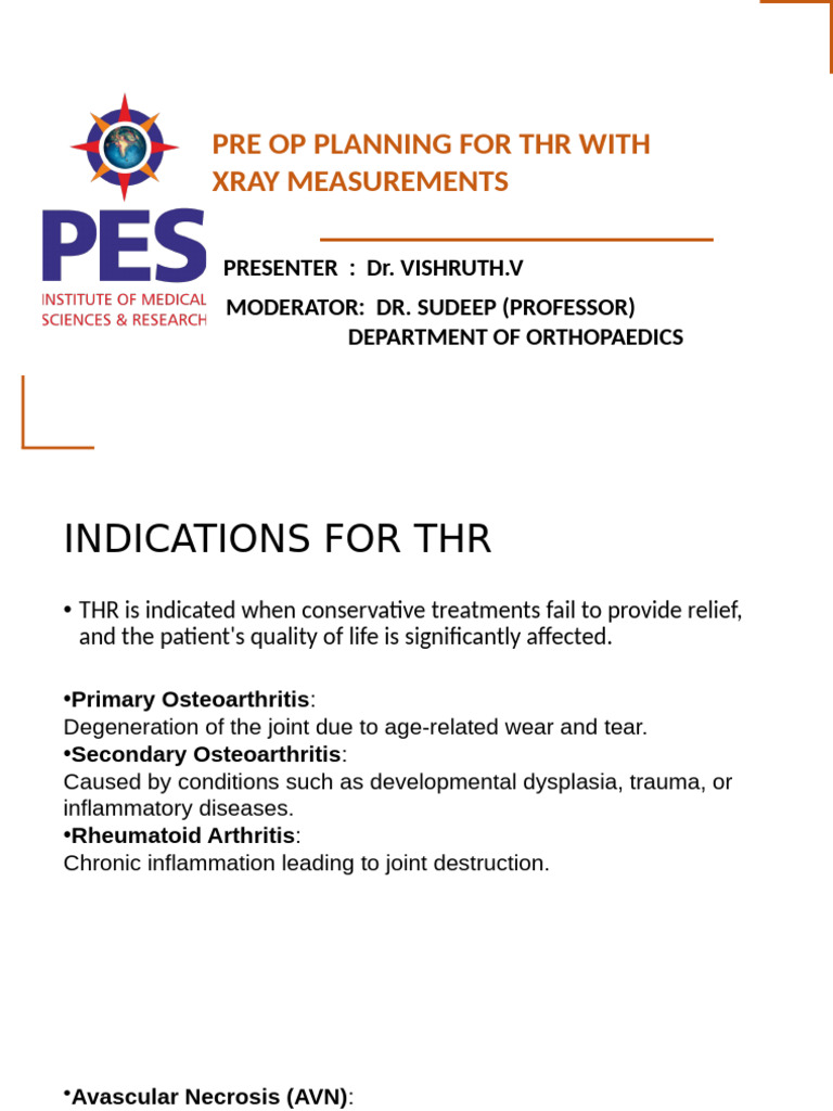 Preop Planning For THR With Xray Measurements | PDF | Hip | Pelvis