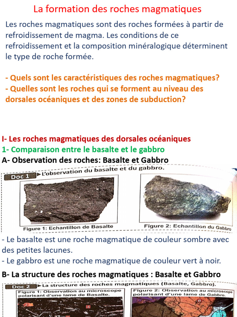 Formation des Roches Magmatiques | PDF | Roche magmatique | Granit