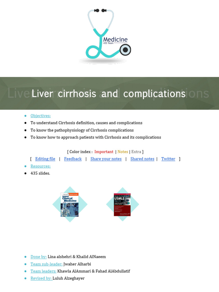 Liver Cirrhosis and Complications | PDF | Cirrhosis | Hepatitis