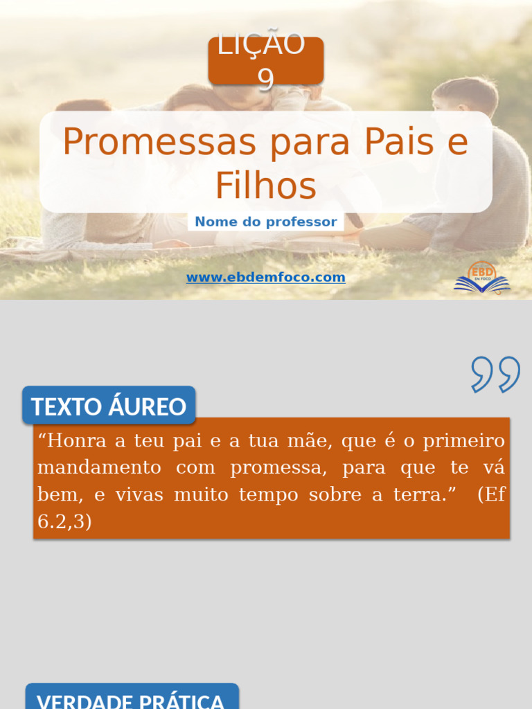Promessas de Deus para Pais e Filhos | PDF | Família | Bíblia