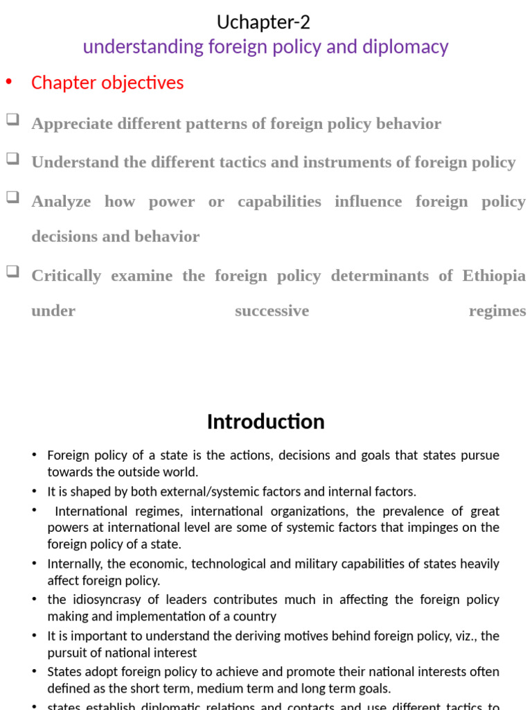 Understanding Foreign Policy and Diplomacy Chapter 2 1 5 | PDF ...