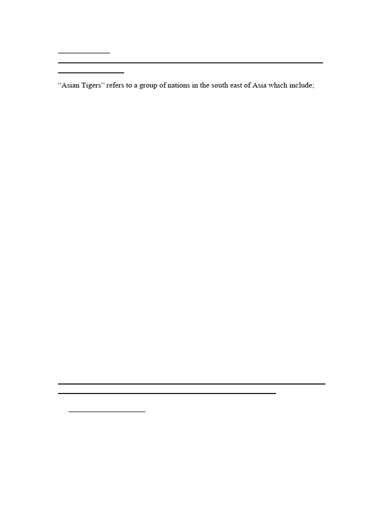 Economic Lessons from Asian Tigers | PDF | Four Asian Tigers | Small ...