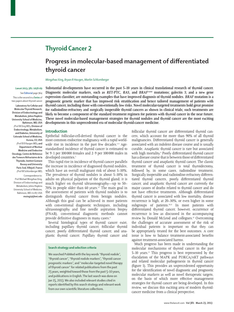 Advances in Thyroid Cancer Management | PDF | Cancer | Thyroid
