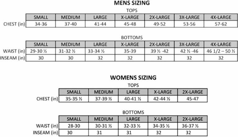 Element Outdoors Size Chart | PDF