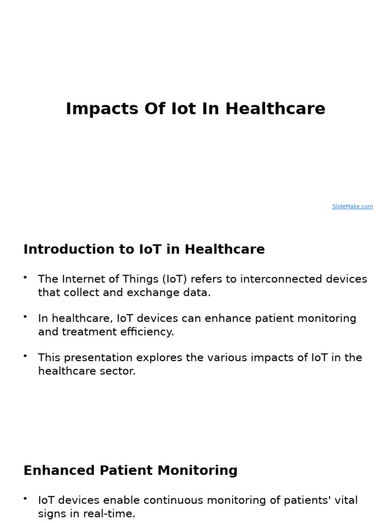 IoT's Impact on Healthcare Efficiency | PDF | Internet Of Things ...
