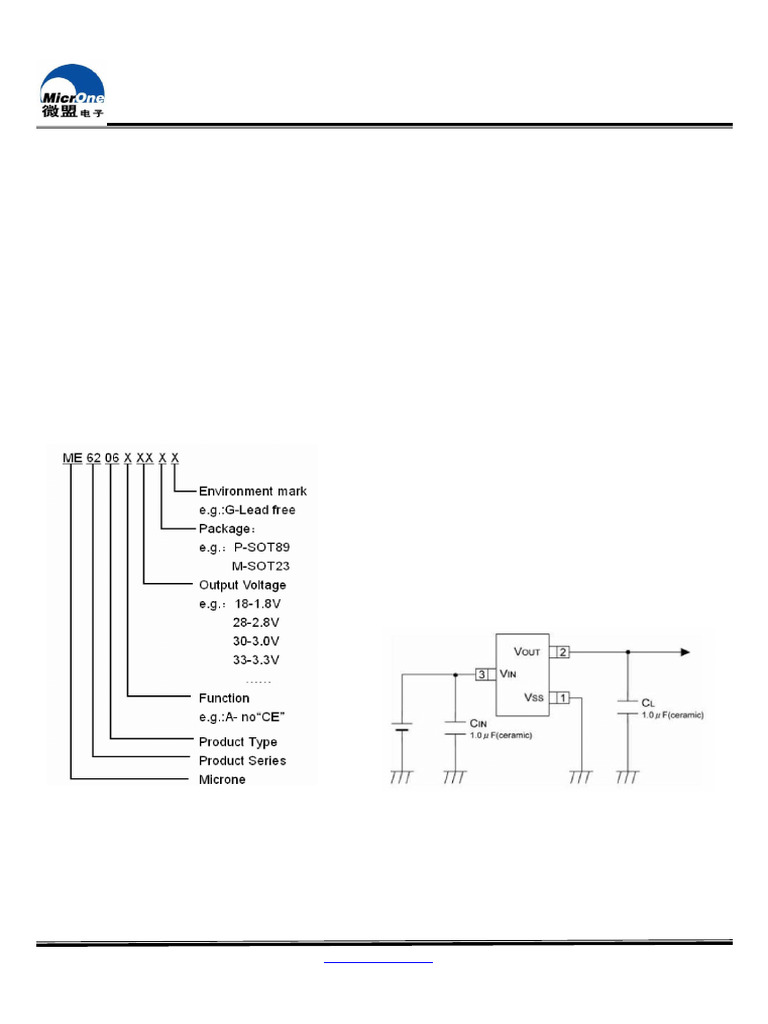 ME6206 Low Power Voltage Regulators | PDF
