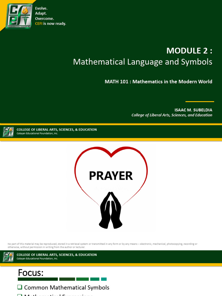 Mathematical Language and Symbols 101 | PDF | Set (Mathematics) | Numbers