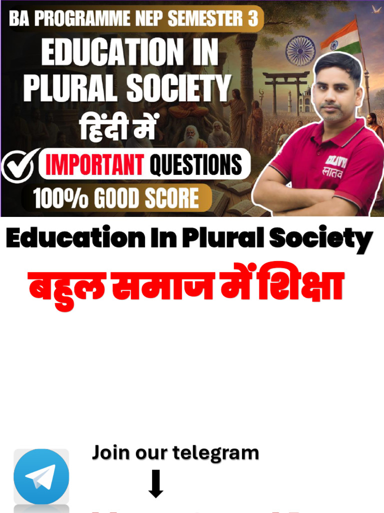 Education in Plural Society 3rd Hind by Navneesh | PDF