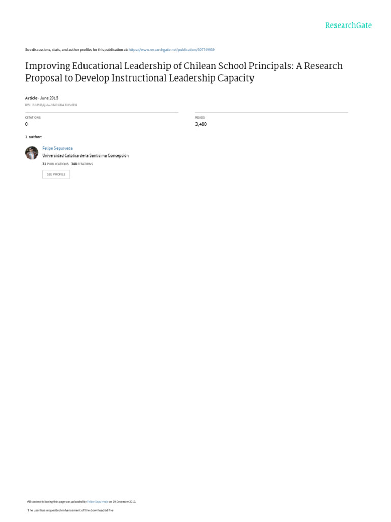 Improving Educational Leadership of Chilean School Principals | PDF ...