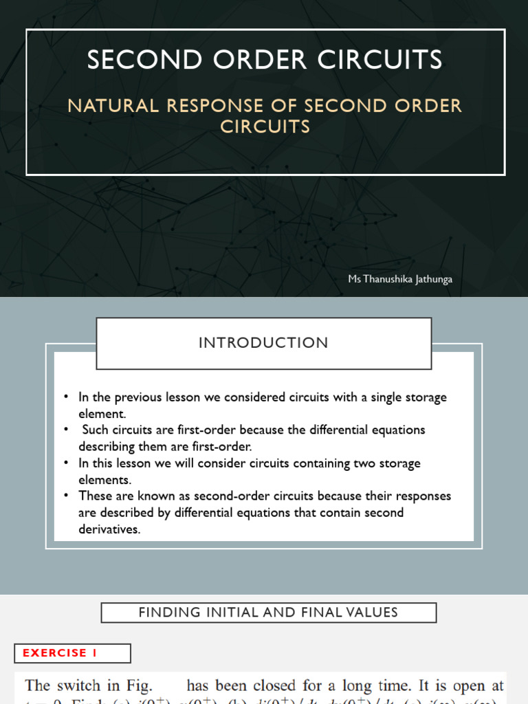 Second Order Circuits | PDF | Electronic Engineering | Analog Circuits
