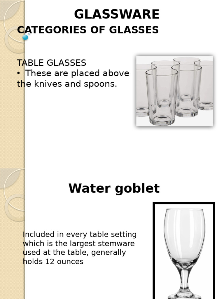 Types of Glassware Explained | PDF