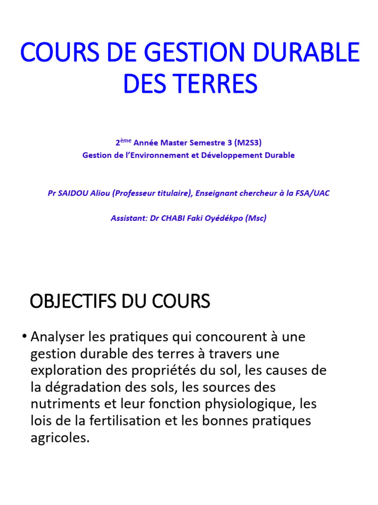 Gestion durable des terres agricoles | PDF | Fertilité des sols | Sol ...