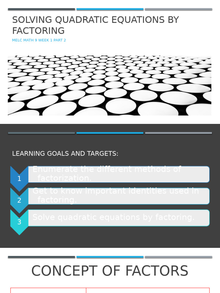 Factoring Quadratic Equations Guide | PDF | Factorization | Applied ...